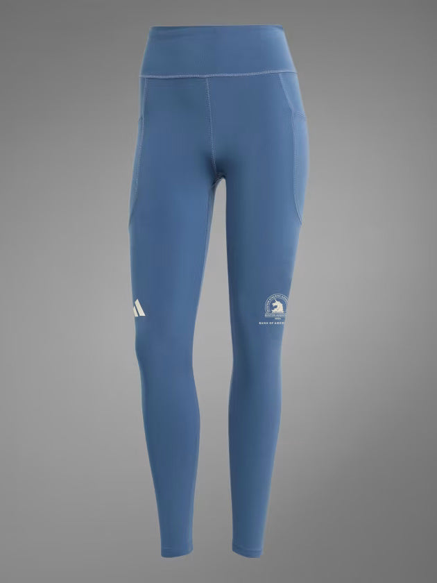 adidas Boston Marathon Saturday Reflective Long Tights in Blue for