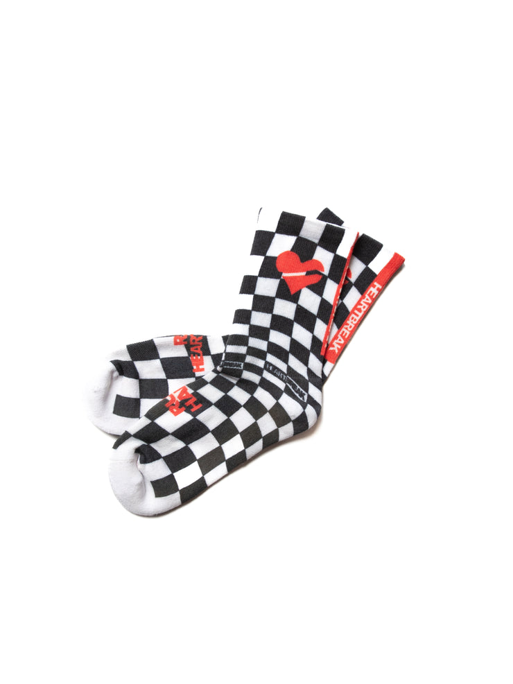 Heartbreak Midweight Crew Performance Running Socks (Checkered Collection)