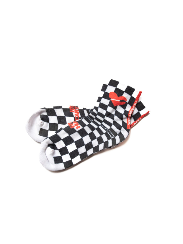 Heartbreak Midweight Quarter Performance Running Socks (Checkered Collection)