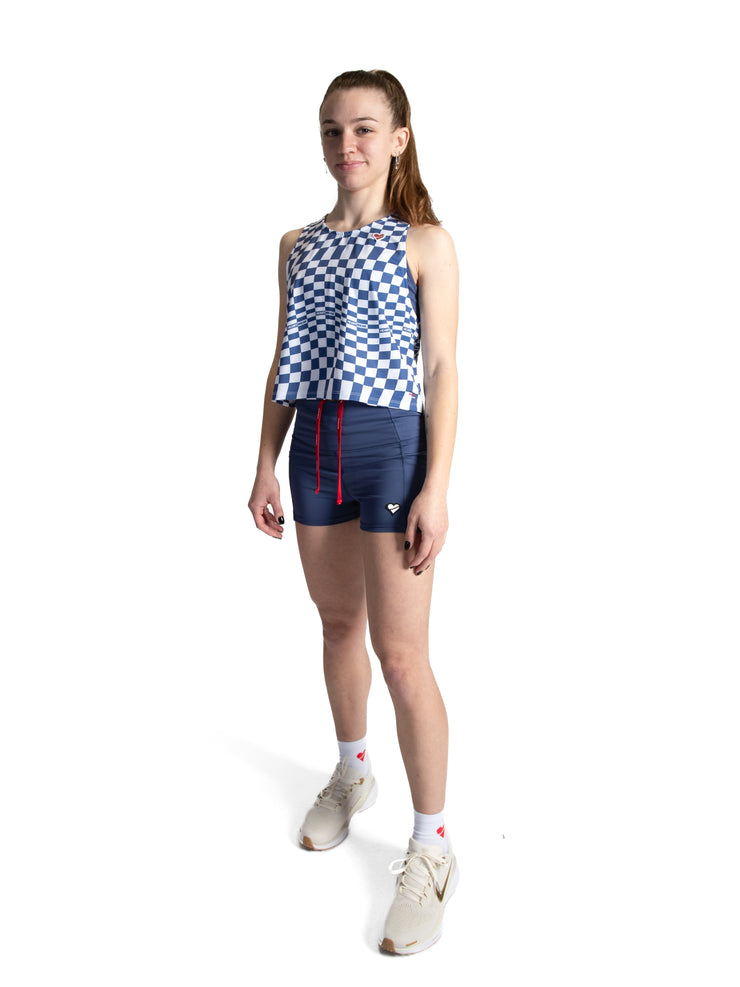 Heartbreak Women's Warped Checkerboard Crop