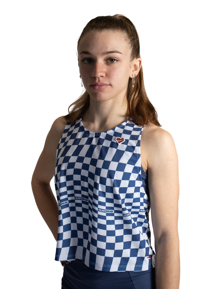 Heartbreak Women's Warped Checkerboard Crop