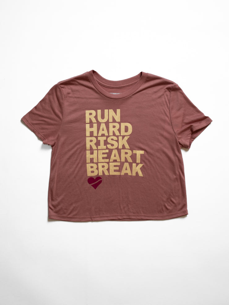 Heartbreak Run & Risk Flowy Cropped Tee