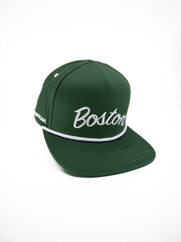 Heartbreak Boston Script Snapback Hat