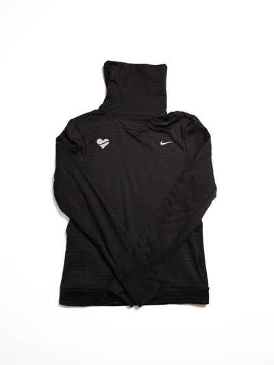 VTG Nike Women Medium Nylon Jacket 2in1 Detachable Sleeves Lined Black  White