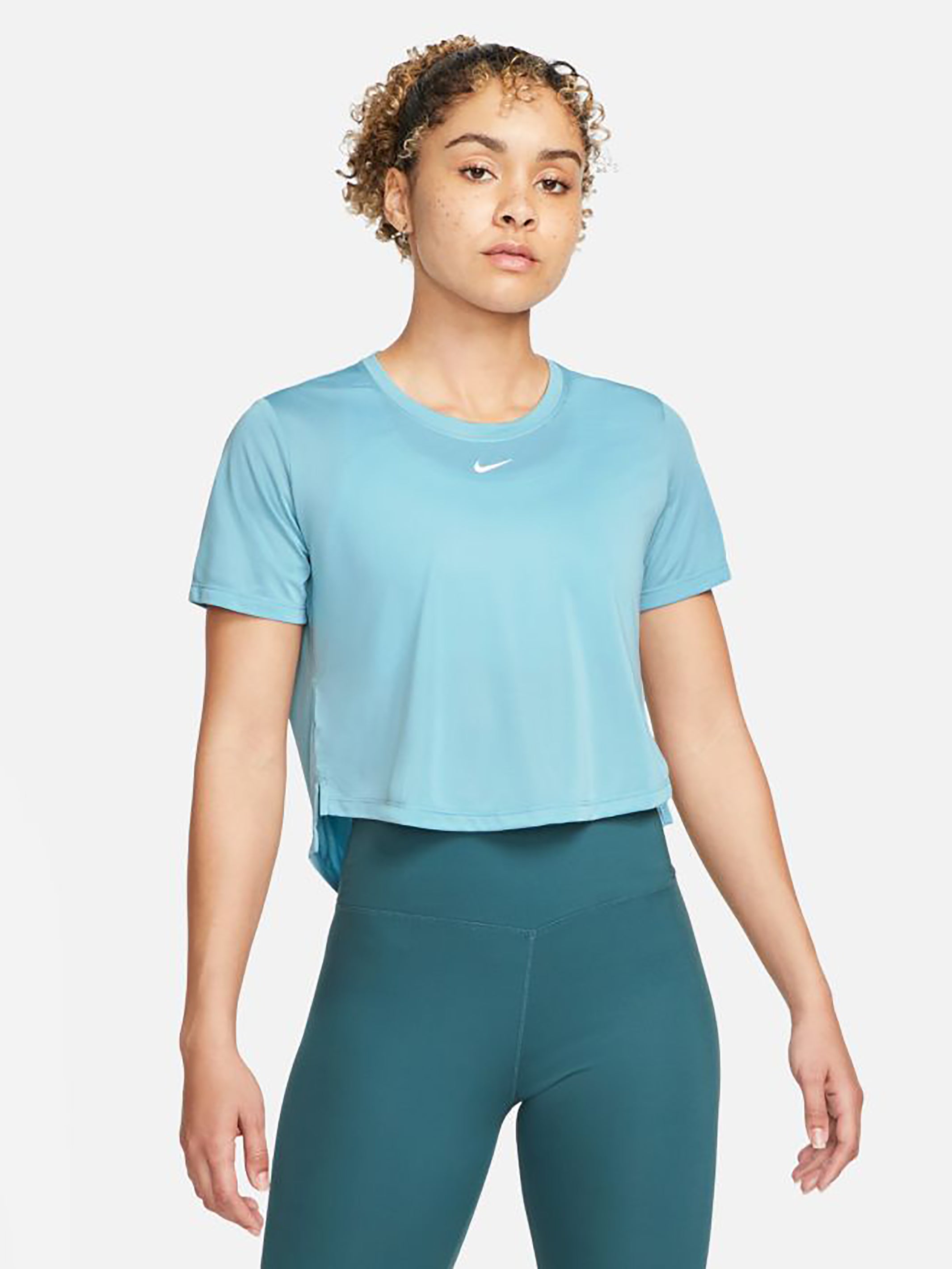 Nike one shoulder hot sale crop top